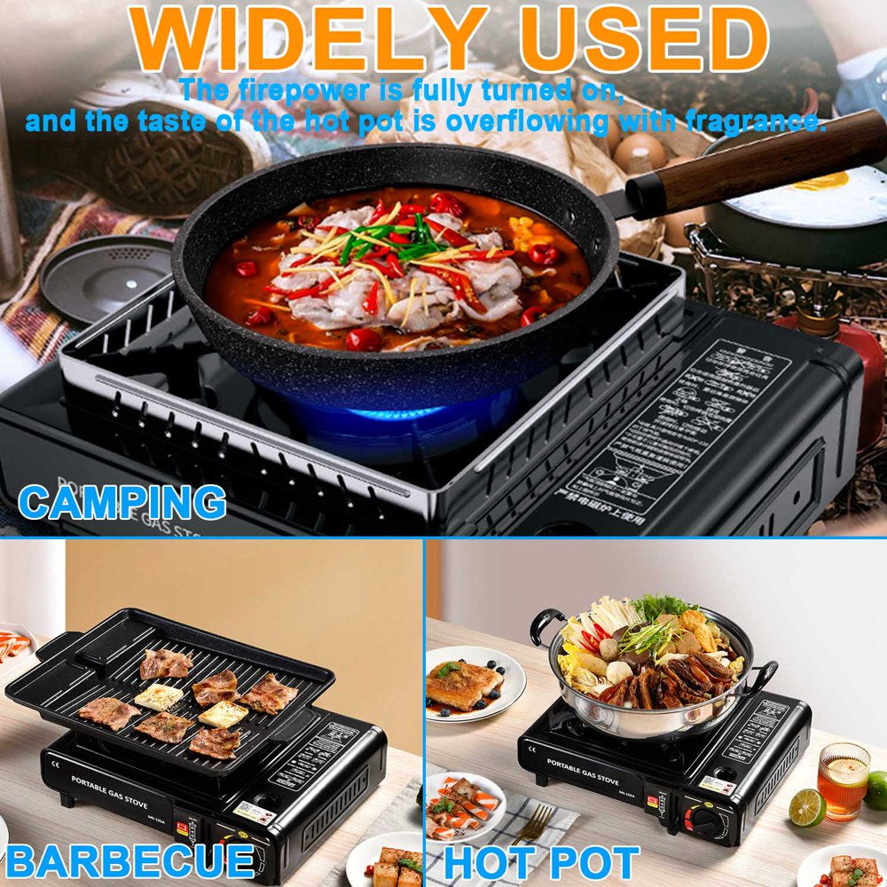 Portable Camping Stove with Wind Baffle™- For Outdoor Cooking(Camping, Hiking)