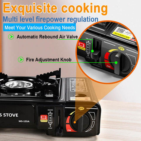 Portable Camping Stove with Wind Baffle™- For Outdoor Cooking(Camping, Hiking)