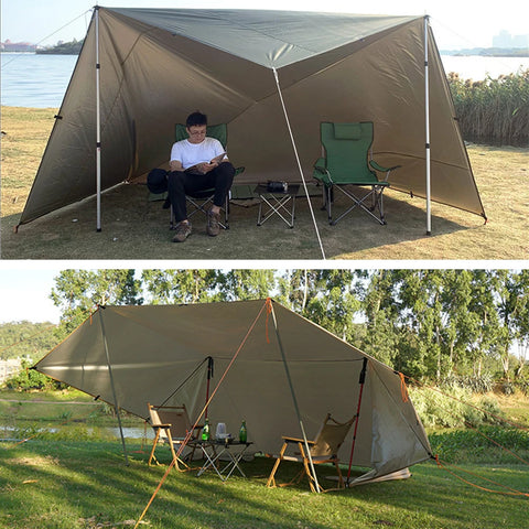 Waterproof Tarp Tent Shade™- Beach, Camping, Outdoor Shade with Nail Wind Rope