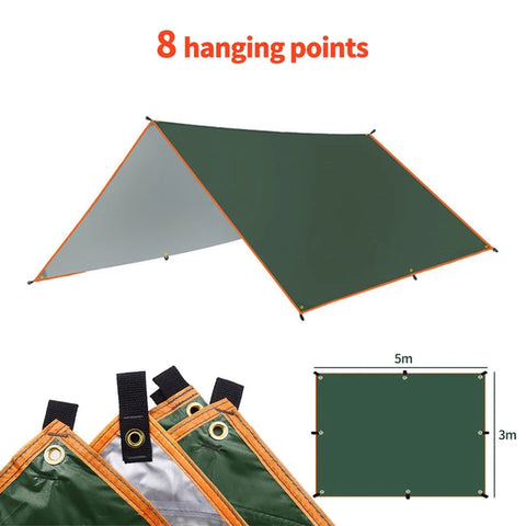 Waterproof Tarp Tent Shade™- Beach, Camping, Outdoor Shade with Nail Wind Rope