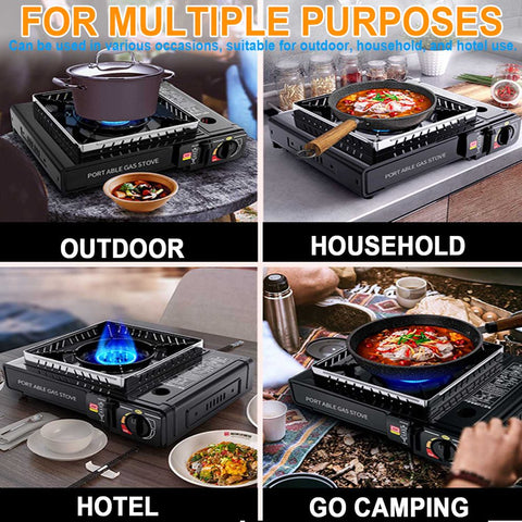 Portable Camping Stove with Wind Baffle™- For Outdoor Cooking(Camping, Hiking)