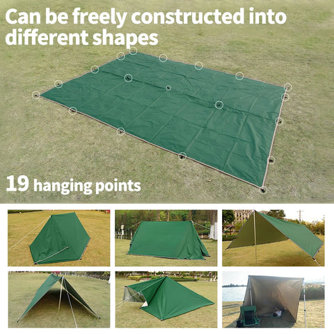 Waterproof Tarp Tent Shade™- Beach, Camping, Outdoor Shade with Nail Wind Rope